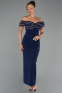 Robe De Soirée Midi Bleu Marine ABK2658