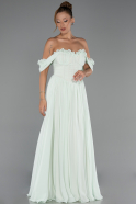 Robe de Soirée Longue Mousseline Menthe ABU6325