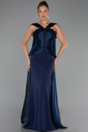 Robe de Soirée Longue Bleu Marine ABU6326