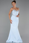 Robe de Soirée Longue Bleu clair ABU6327