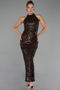 Robe De Soirée Longue Brun ABK2474