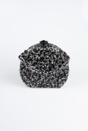 Sac De Soirée Luxe Pierreux Noir-Argent SH854