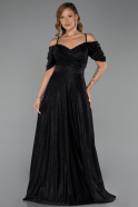 Robe de Soirée Grande Taille Longue Noir ABU6333