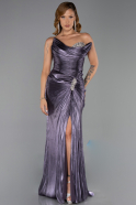 Robe de Soirée Longue Mousseline Lavande ABU6336
