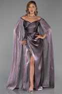 Robe de Soirée Longue Mousseline Lavande ABU6337