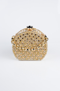 Sac De Soirée Luxe Pierreux Or SH854
