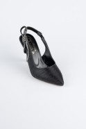 Stiletto Coupe Au Laser Noir MJ4102