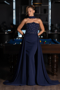 Robe de Soirée Longue Bleu Marine ABU6318