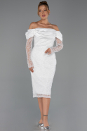 Tenue de Soirée Midi Perlé Blanc ABK2663