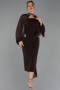 Robe De Soirée Midi Brun ABK2664