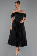 Robe de Cérémonie Midi Noir ABK2665