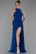 Robe de Soirée Longue Bleu Saxe ABU5918