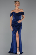 Robe de Soirée Longue Bleu Marine ABU6341