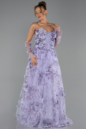 Robe de Soirée Longue Lilas ABU6344
