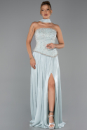 Robe De Soirée Mousseline Longue Menthe ABU5786
