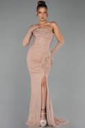 Robe de Soirée Longue Dantelle Pelure D'oignon ABU6355