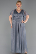 Robe De Soirée Grande Taille Longue Anthracite ABU5323