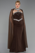 Robe De Soirée Grande Taille Longue Brun ABU6338