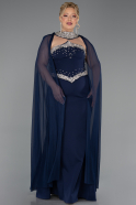 Robe De Soirée Grande Taille Longue Bleu Marine ABU6338