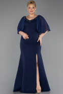 Robe De Soirée Grande Taille Longue Bleu Marine ABU6353