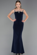 Robe de Soirée Longue Bleu Marine ABU6366
