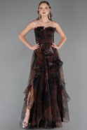 Robe de Soirée Longue Brun ABU3360