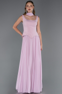 Robe de Soirée Longue Mousseline Poudre ABU6369