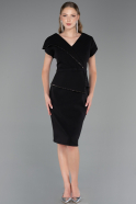 Robe De Invitation Grande Taille Midi Noir ABK2669