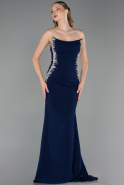 Robe de Soirée Longue Bleu Marine ABU6374