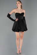 Robe de Cérémonie Courte Satin Noir ABK2672