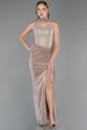 Robe de Soirée Longue Beige ABU6378