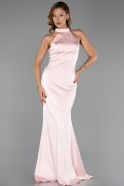 Robe de Soirée Longue Satin Poudre ABU6406