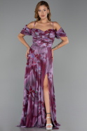 Robe De Soirée Grande Taille Longue Prune ABU6409