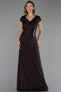 Robe Grande Taille Longue Brun ABU6410