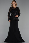 Robe De Soirée Grande Taille Longue Noir ABU6413