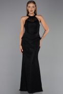 Robe de Soirée Longue Dantelle Noir ABU6425