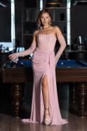 Robe de Soirée Longue Mousseline Poudre ABU5791