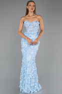 Robe Queue de Poisson Longue Bleu clair ABU6625