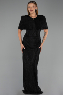Robe de Soirée Longue Dantelle Noir ABU6438