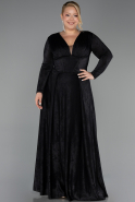 Robe de Soirée Grande Taille Longue Noir ABU6492