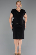 Robe De Invitation Grande Taille Midi Noir ABK2669