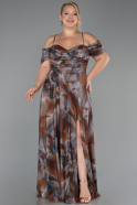 Robe De Soirée Grande Taille Longue Brun ABU6409