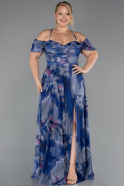 Robe De Soirée Grande Taille Longue Bleu Marine ABU6409
