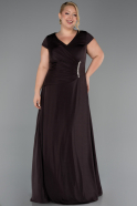 Robe Grande Taille Longue Brun ABU6410