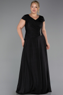 Robe Grande Taille Longue Noir ABU6410