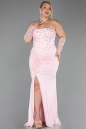 Robe Grande Taille Longue Dantelle Poudre ABU6364