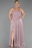 Robe De Soirée Grande Taille Longue Mousseline Lavande claire ABU5958