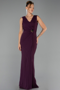 Robe de Soirée Longue Prune ABU6524