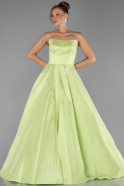 Robe de Soirée Longue Pistache vert ABU6502