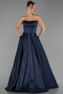 Robe de Soirée Longue Bleu Marine ABU6502